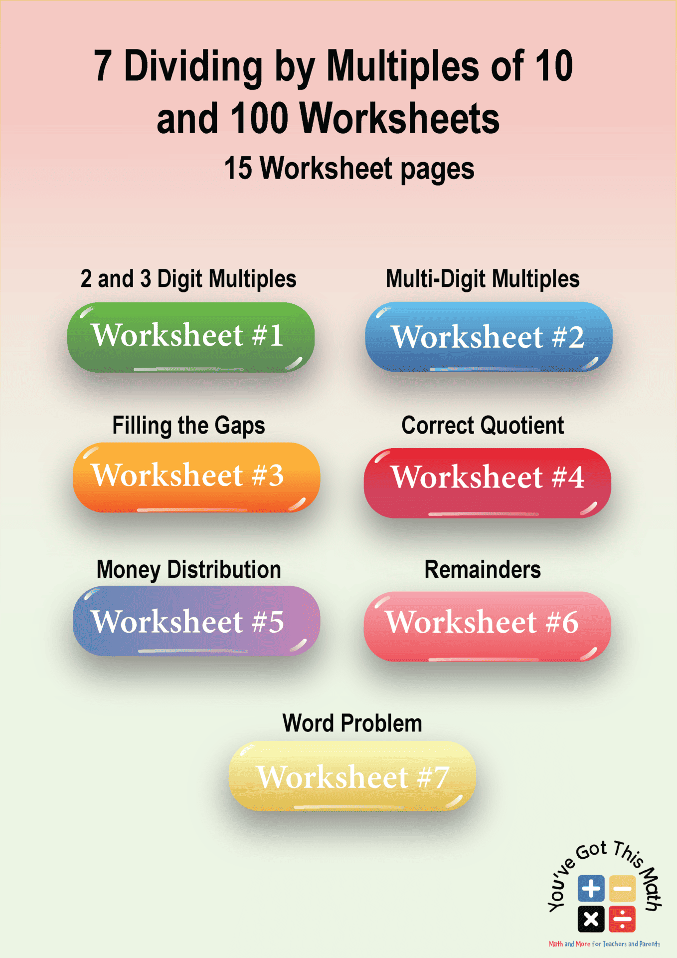 Free Dividing By Multiples Of And Worksheets