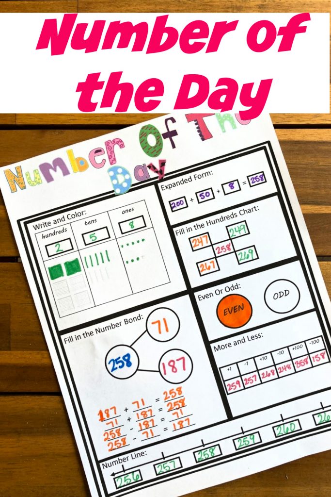 Number of the Day Worksheet | Free Printable