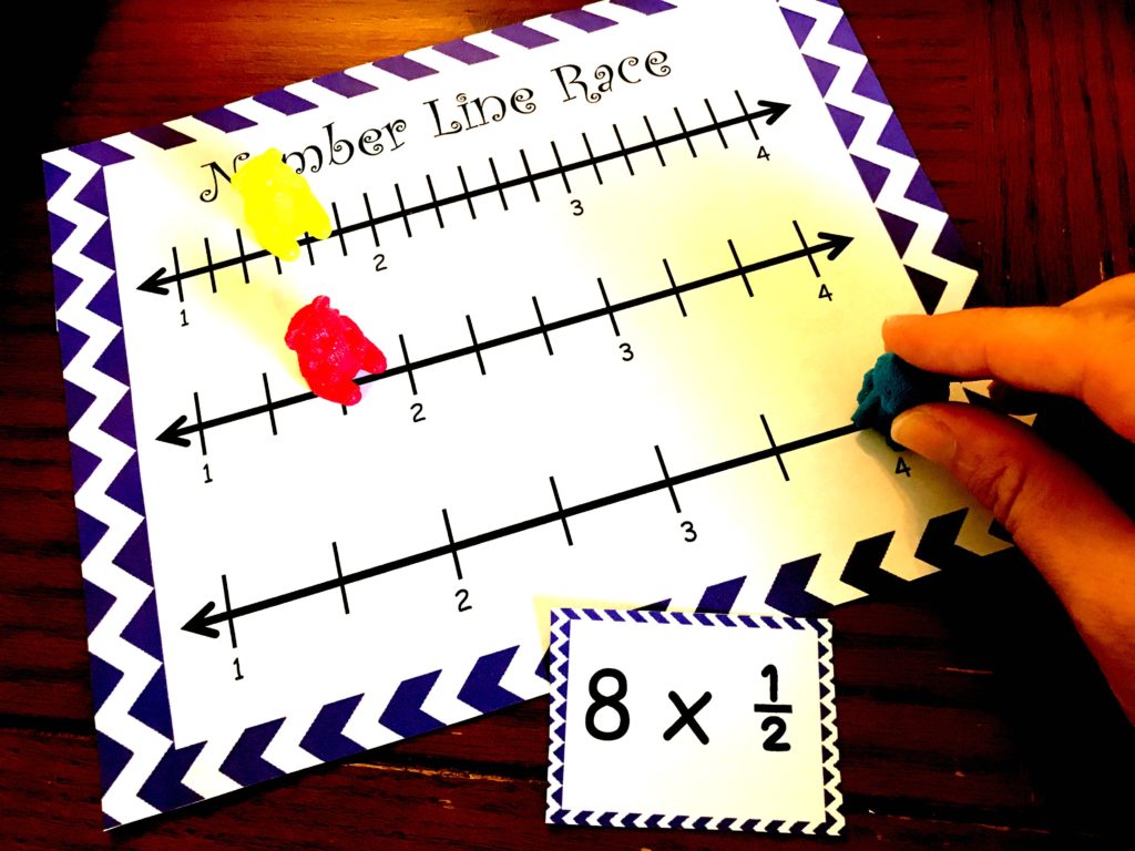 fractions on a number line game multiplying fractions free printable