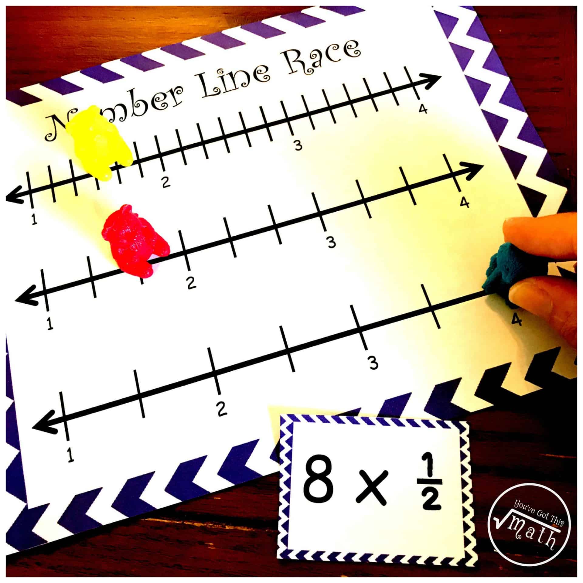 Fractions on a Number Line Game | Multiplying Fractions | Free Printable