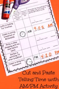 cut and paste telling time