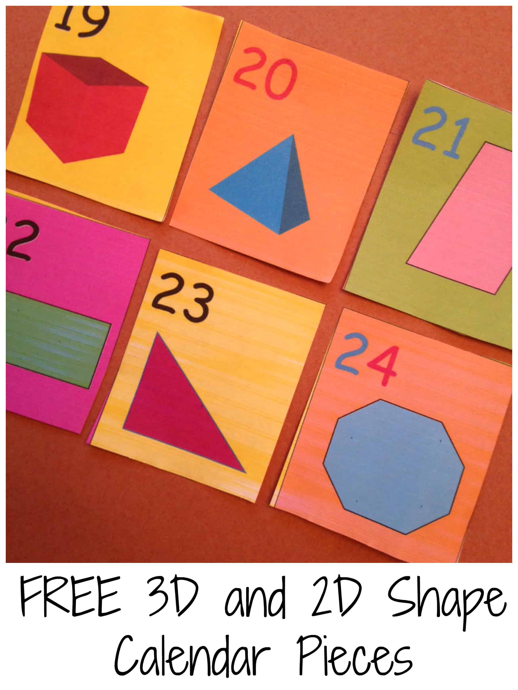 Shape Calendar Pieces | Pocket Chart Calendar | Free Printable