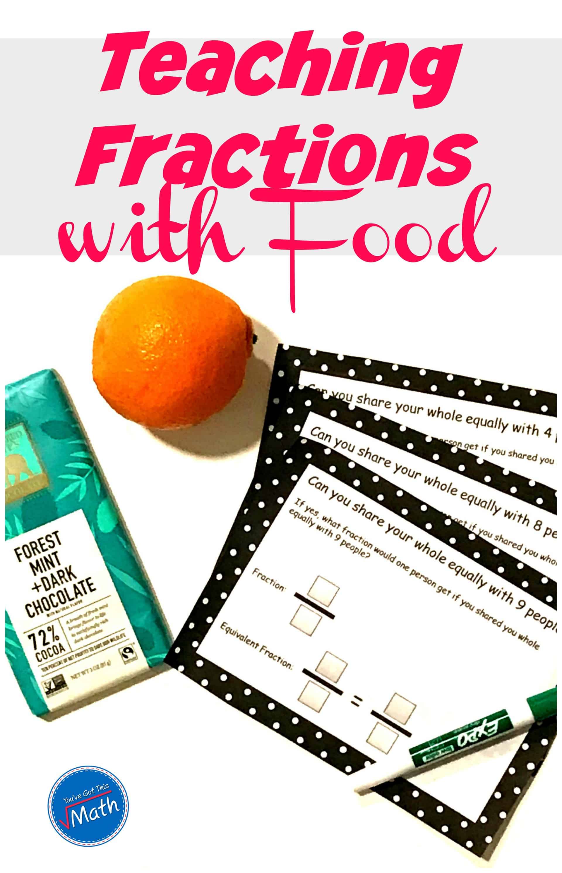 teaching fractions with food