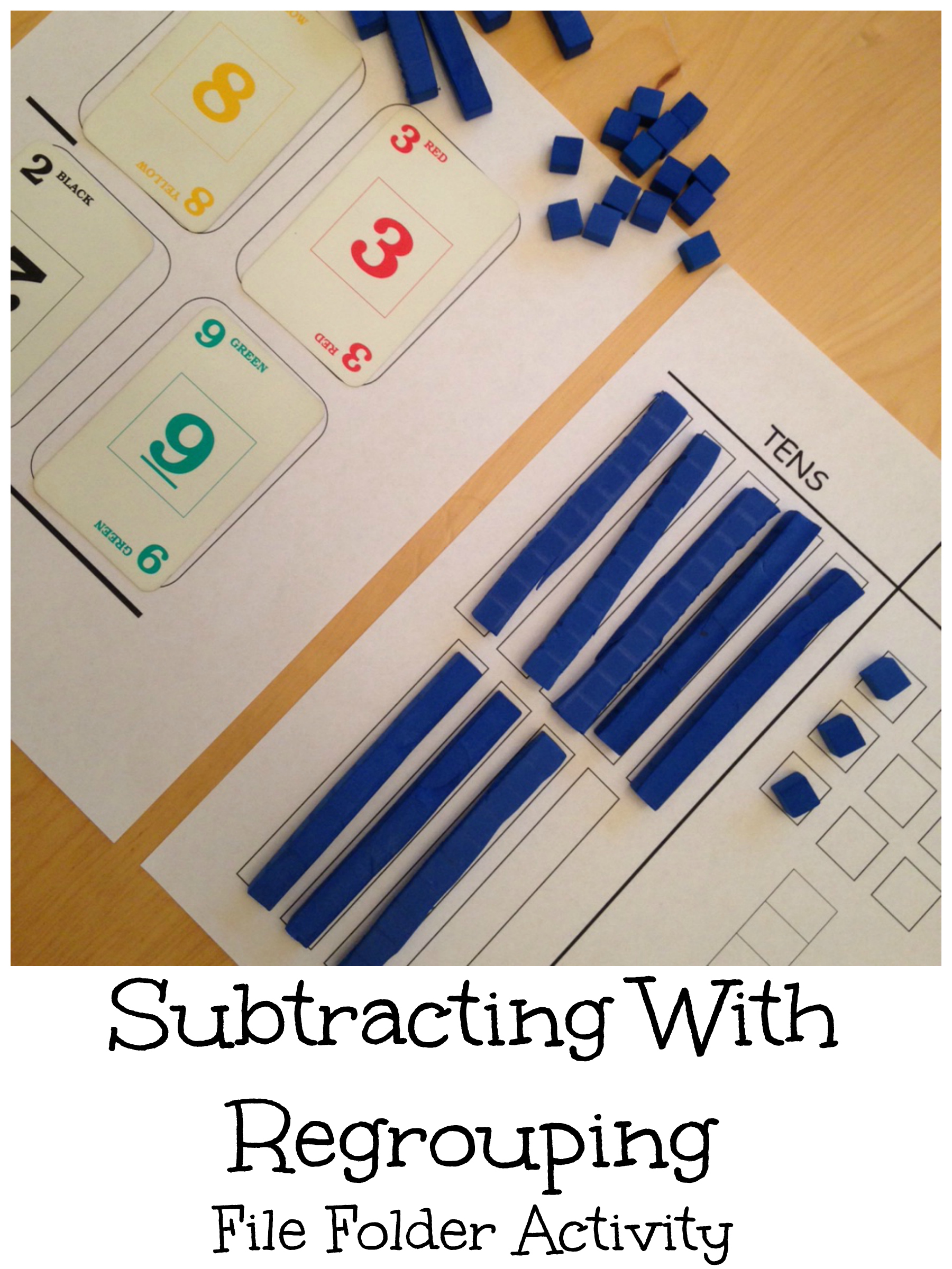 Subtraction With Regrouping File Folder Activity