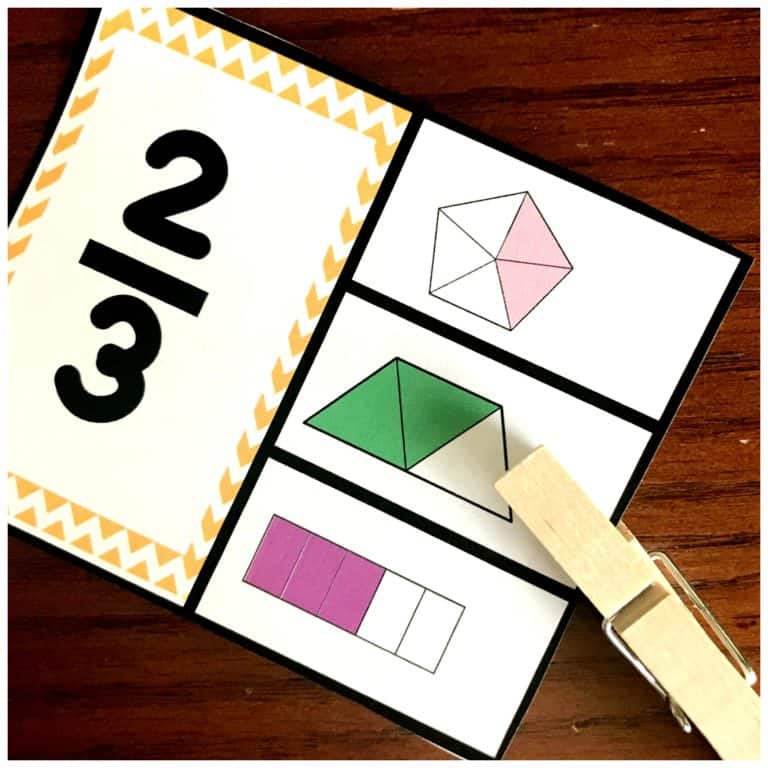 Visual Fraction Model | Clip Cards to Assess Fraction Sense | Free Printable