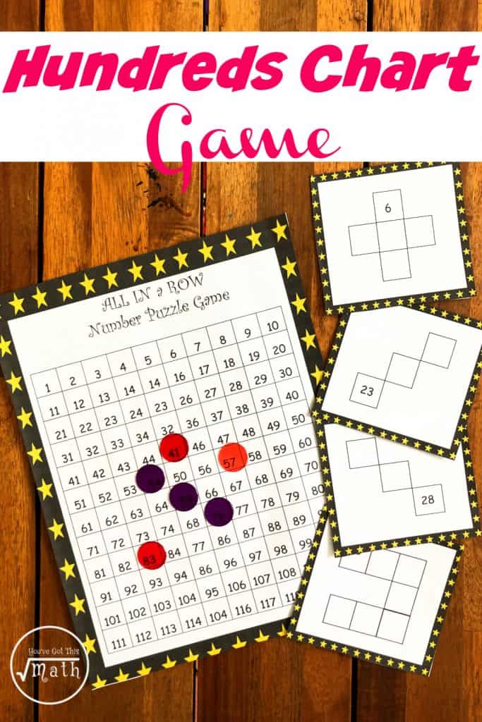 Number puzzles for kids with game pieces on it and playing cards. 