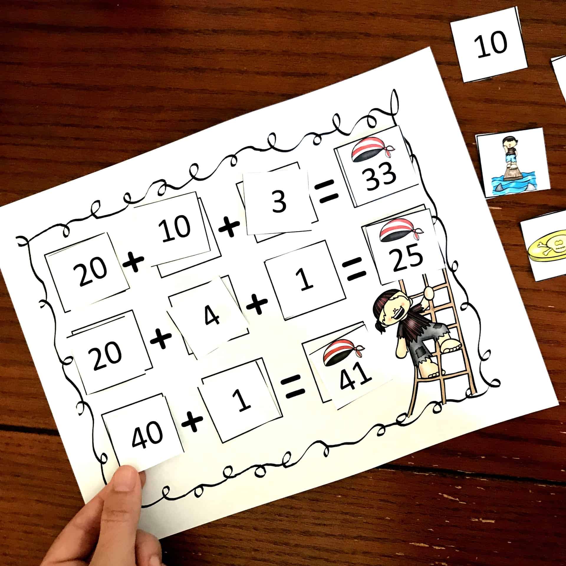 Pirate-themed Expanded Form Game | Build Number Sense | Free Printable