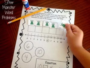 40 Monster Number Bond Task Cards to Strengthen Adding and Subtracting Skills
