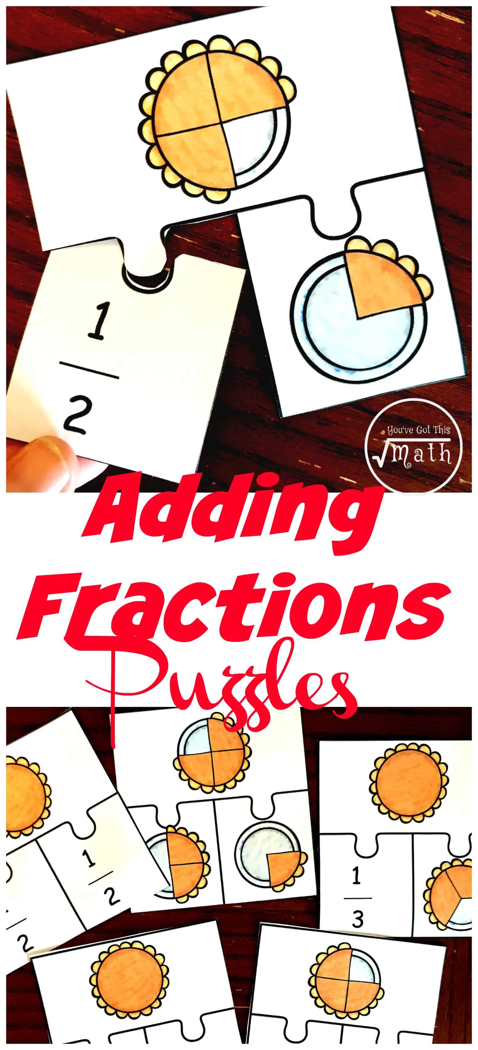 Adding fractions can be confusing for some students. Help them by modeling addition of fractions with these free pie puzzles.