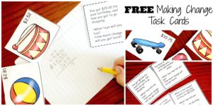 Five FREE Coloring Adding Money Worksheets with a Patriotic Theme