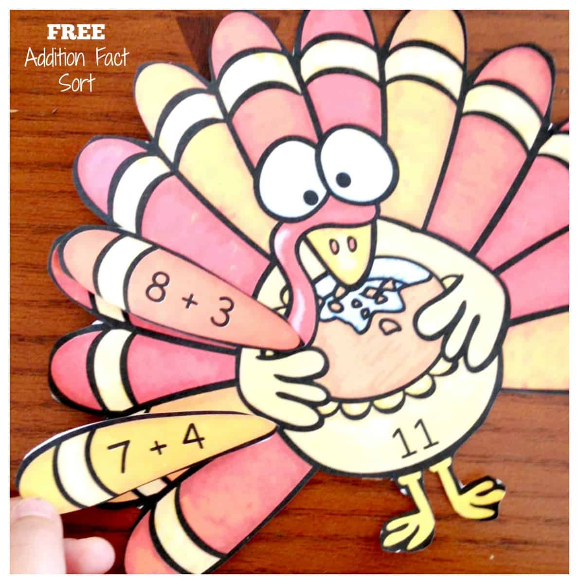 How To Memorize Addition Facts with Fun Turkey Expression Match