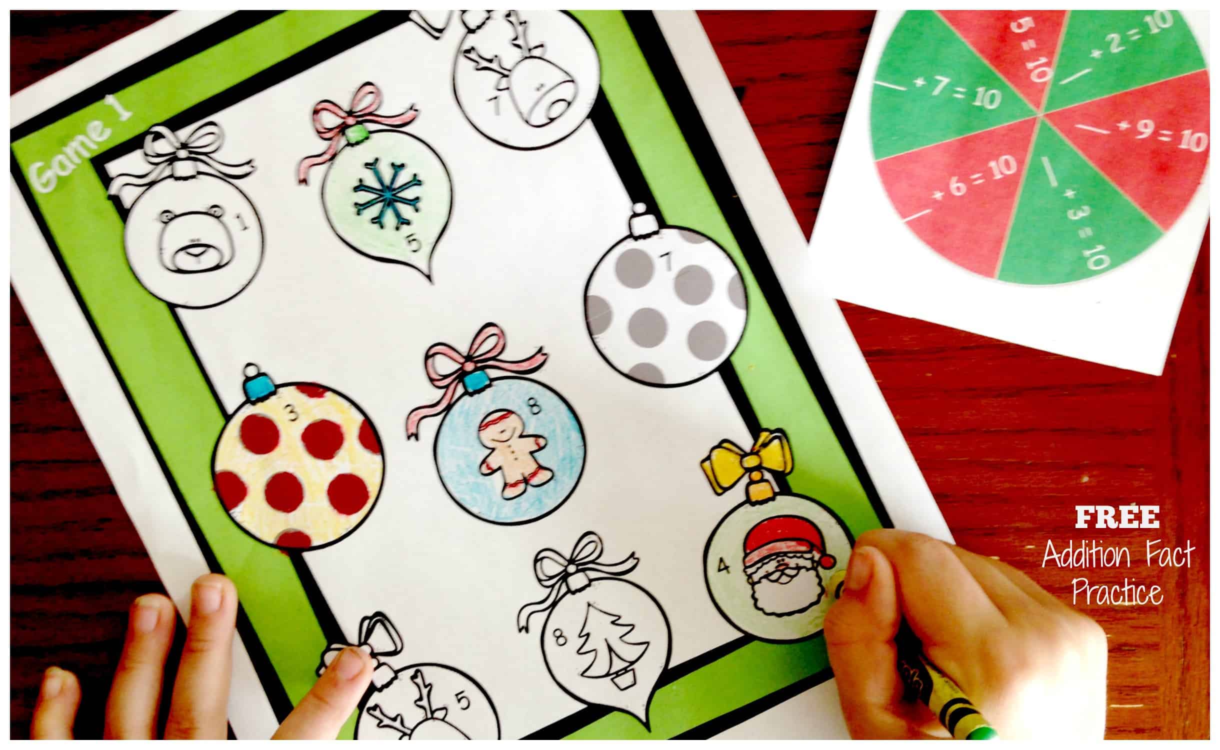 Six FREE Spin and Color Games For Addition Fact Practice