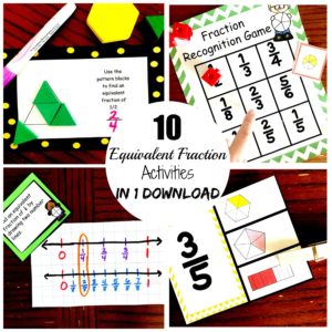 FREE Football Themed Equivalent Fraction Printable