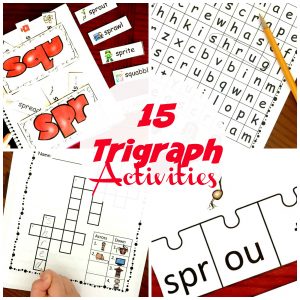 6 Coloring Consonant Cluster Worksheets For Trigraphs Such As spr & squ