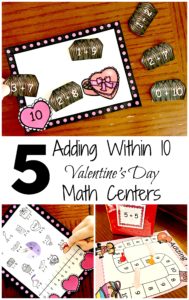 5 Valentine's Day Math Centers for Adding Within 10