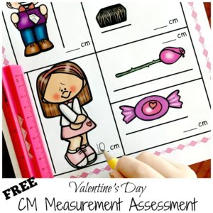 FREE Measuring Centimeters Worksheet with a Valentine's Day Theme