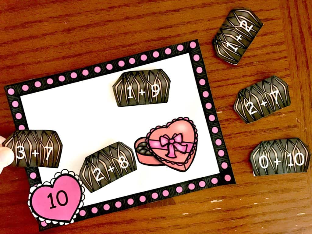 5 Valentine's Day Math Centers for Adding Within 10