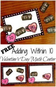 5 Valentine's Day Math Centers for Adding Within 10