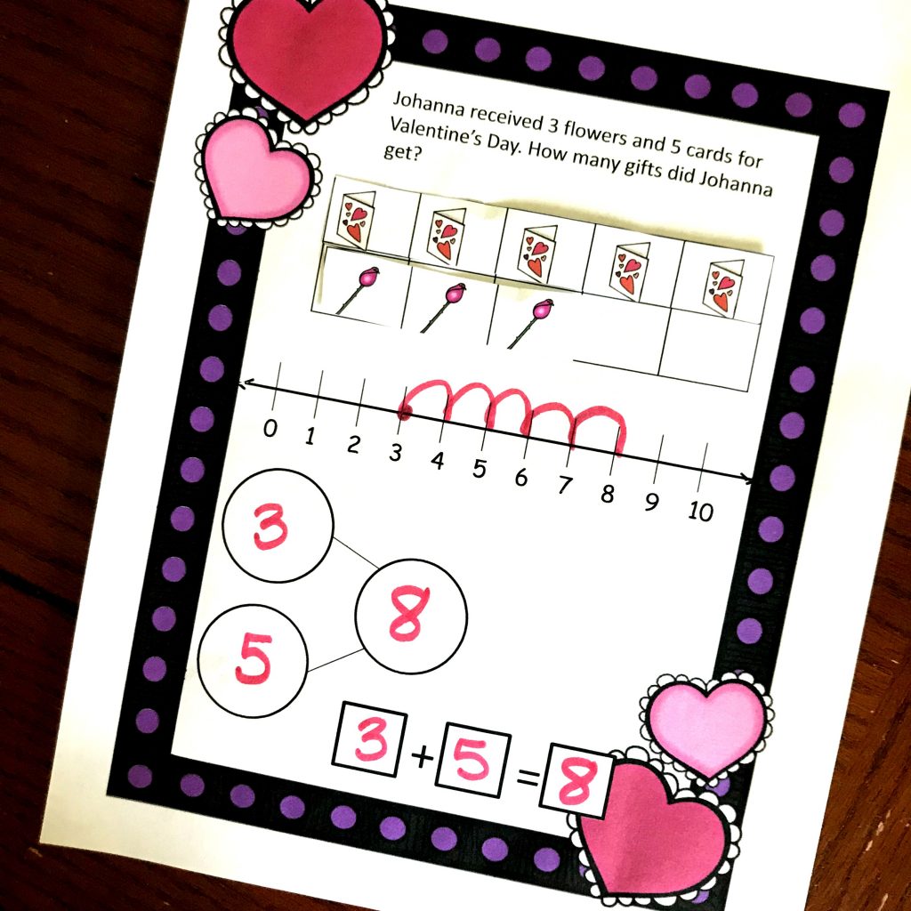 5 Valentine's Day Math Centers for Adding Within 10