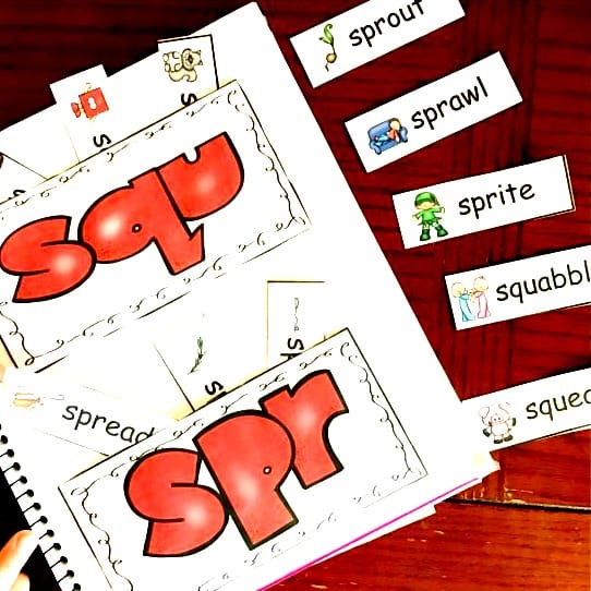 Trigraph activity worksheets to practice learning trigraphs. An activity sheet with words and pictures cut out. 