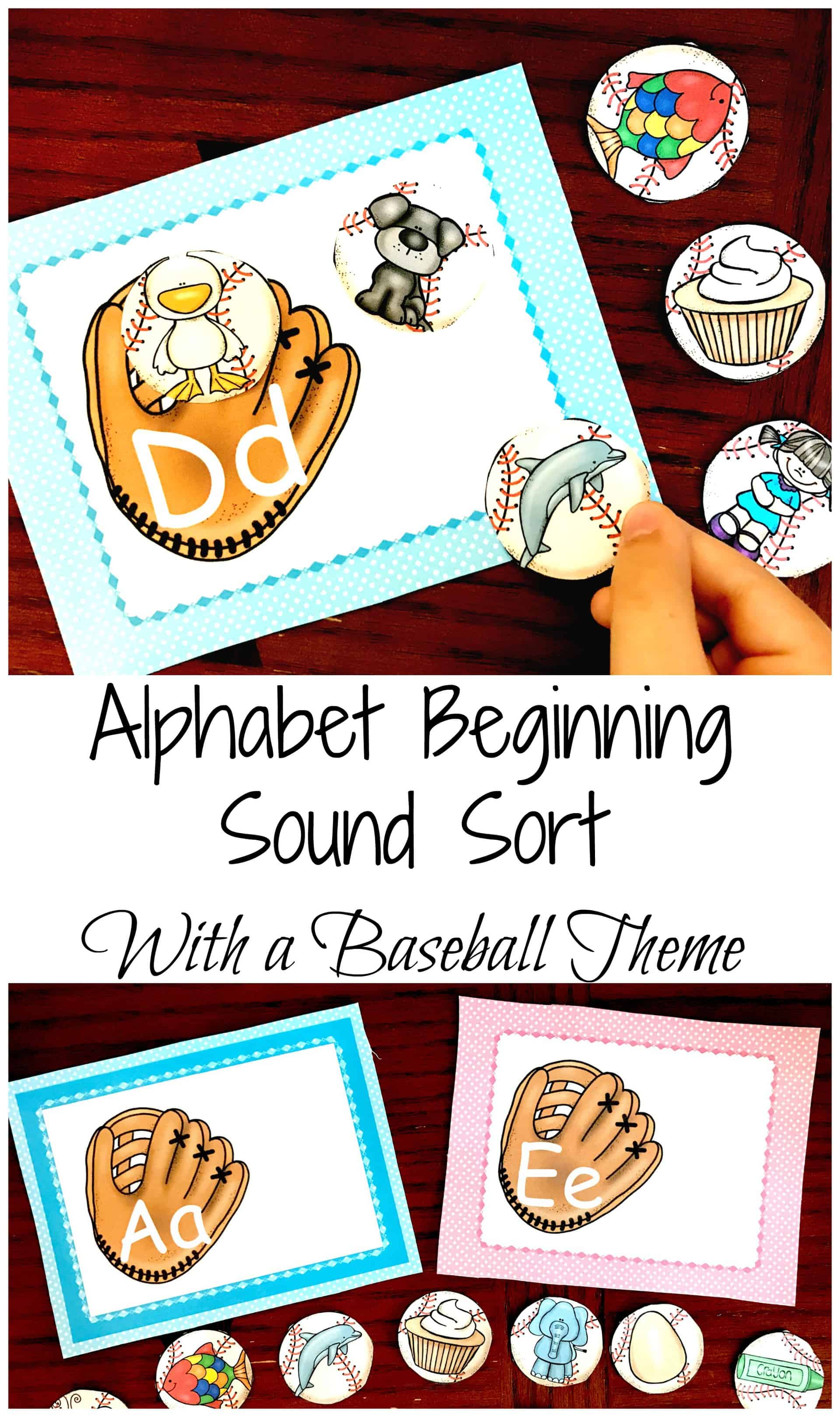 Get a FREE Alphabet Baseball Beginning Sound Sort