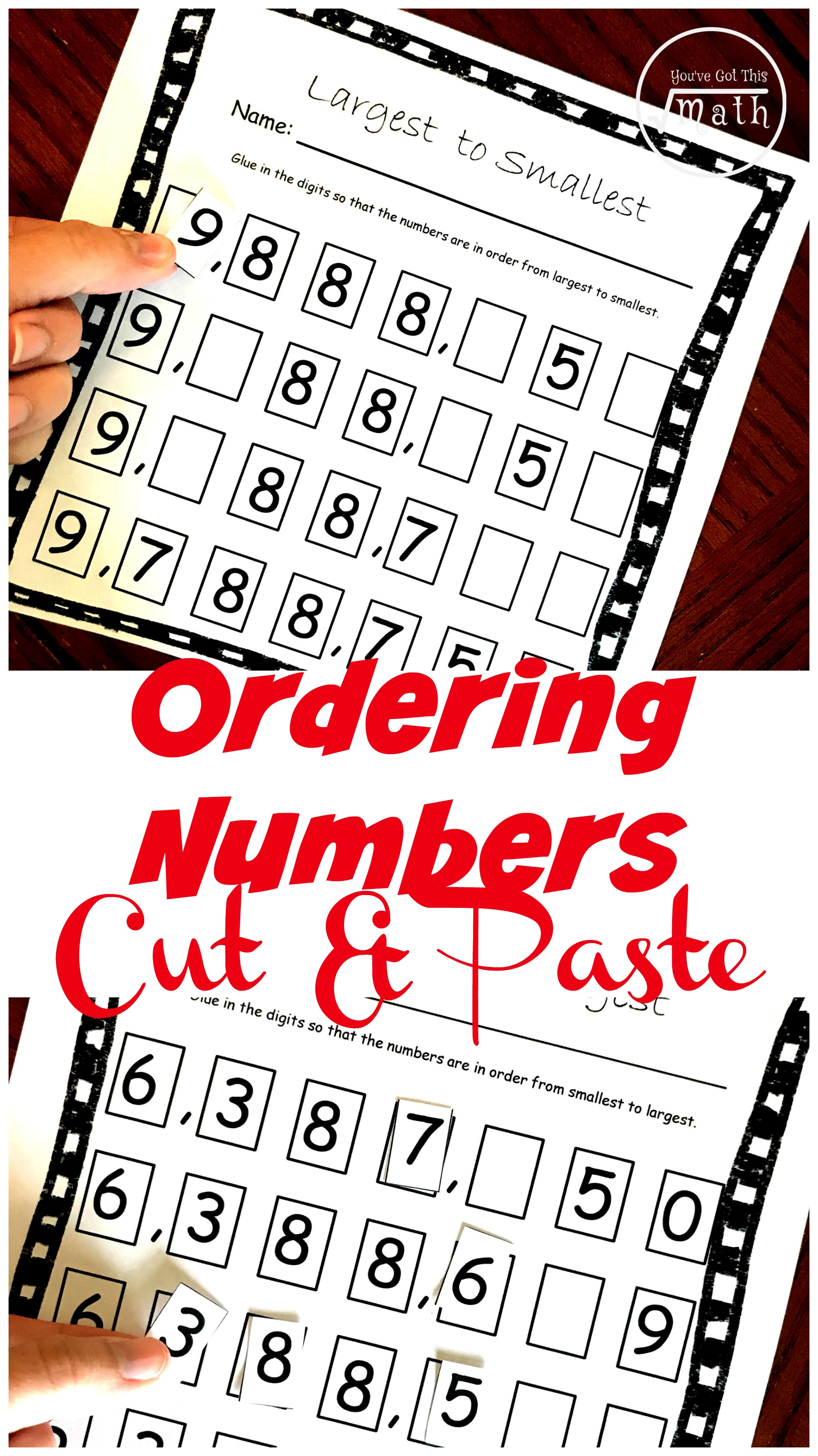 free ascending and descending order worksheets for large numbers