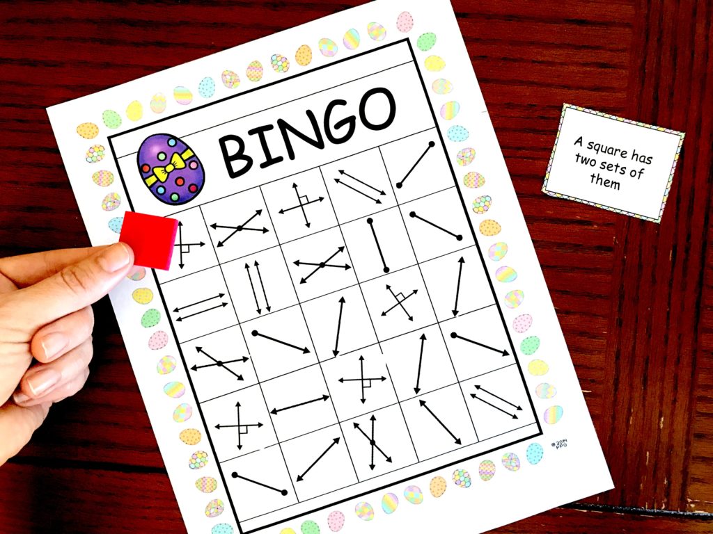 Get a FREE Geometry Bingo to Work on Lines, Rays, Parallel Lines Etc