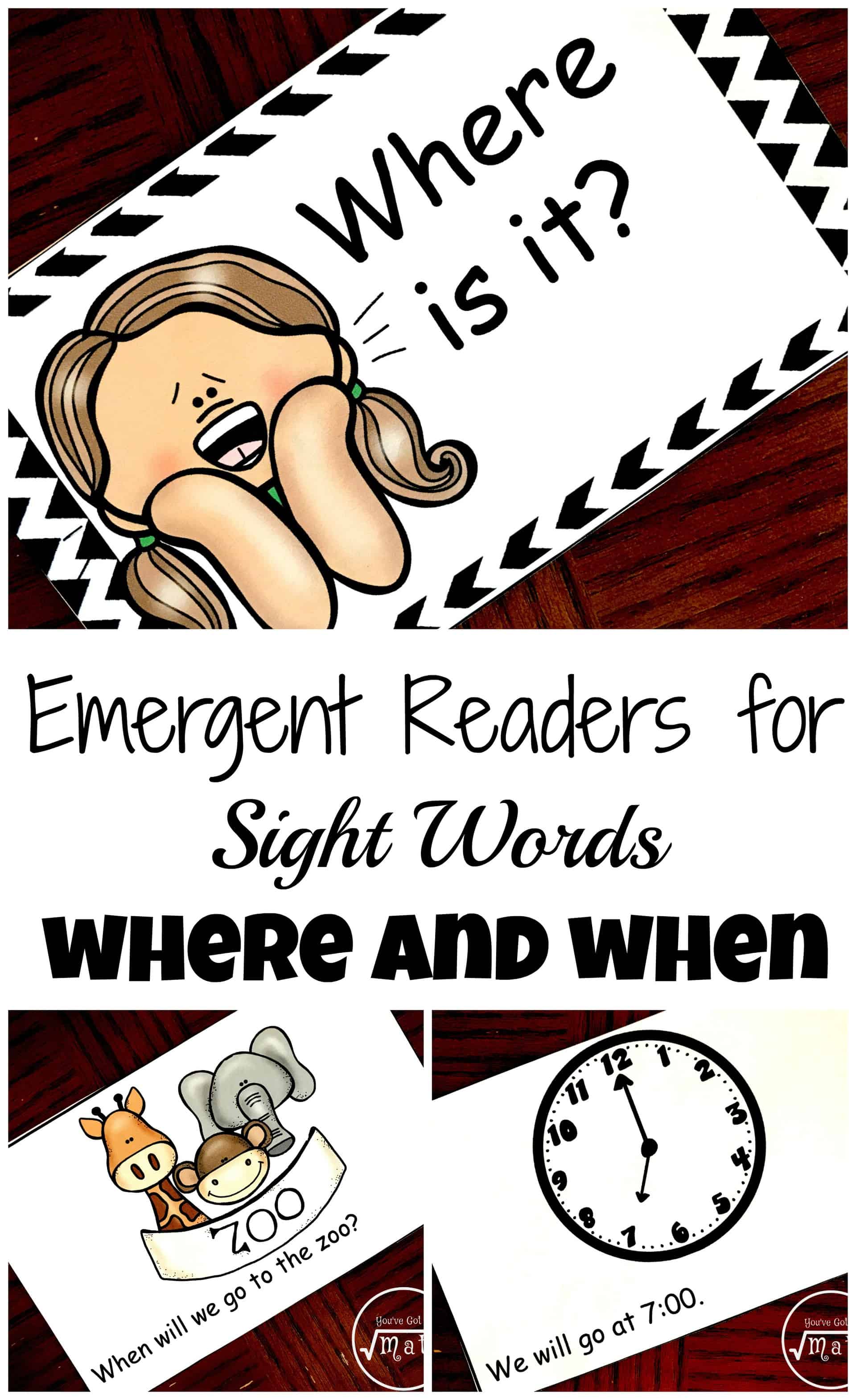 Free Emergent Readers for Sight Words When and Where