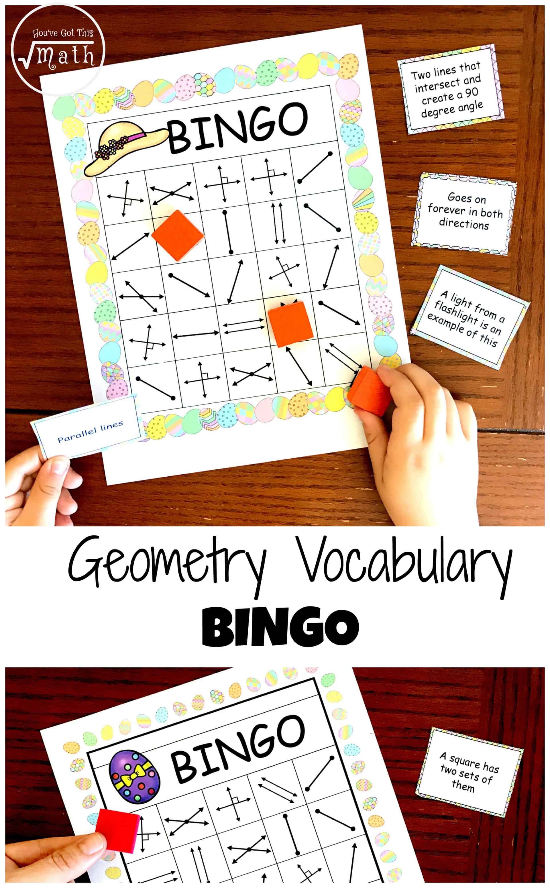 Get a FREE Geometry Bingo to Work on Lines, Rays, Parallel Lines Etc