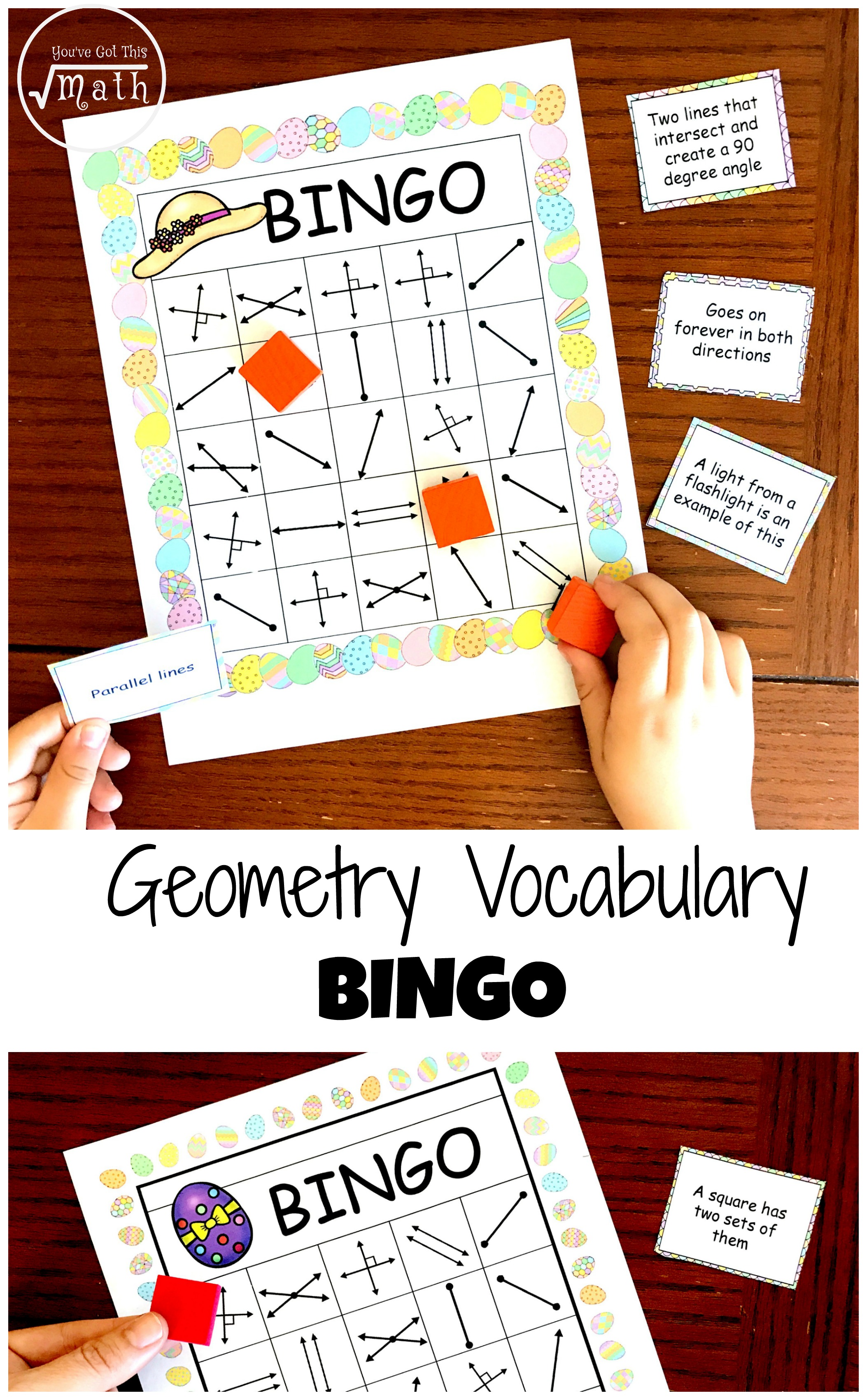 Get a FREE Geometry Bingo to Work on Lines, Rays, Parallel Lines Etc