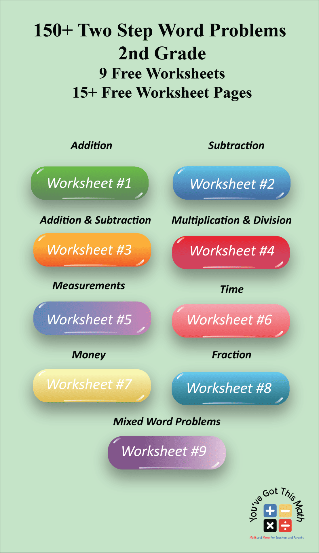 150+ Two Step Word Problems 2nd Grade | Free Printable