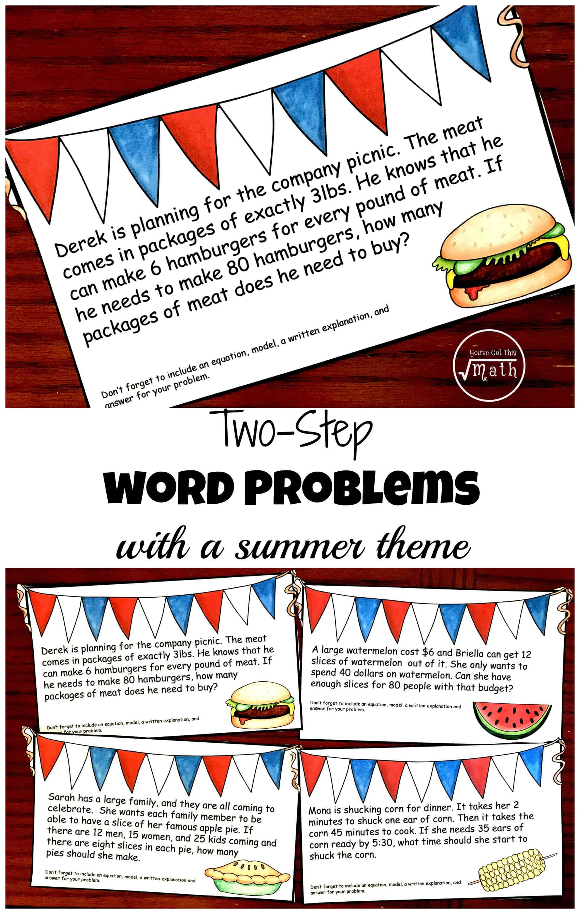 Grab Your Free Two Step Word Problems with a Patriotic Theme