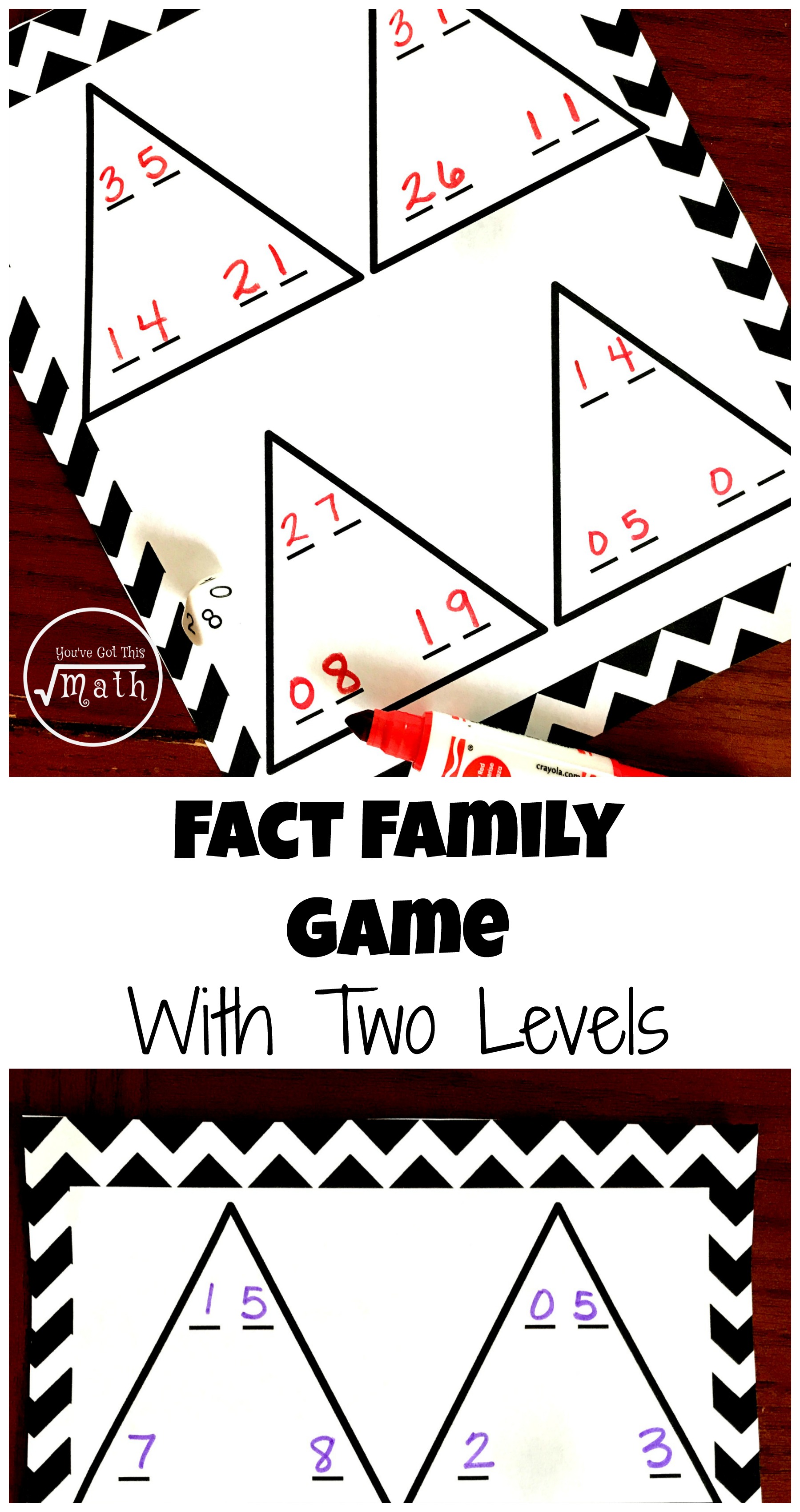 Two Fact Family Game Boards to Practice Addition and Subtraction