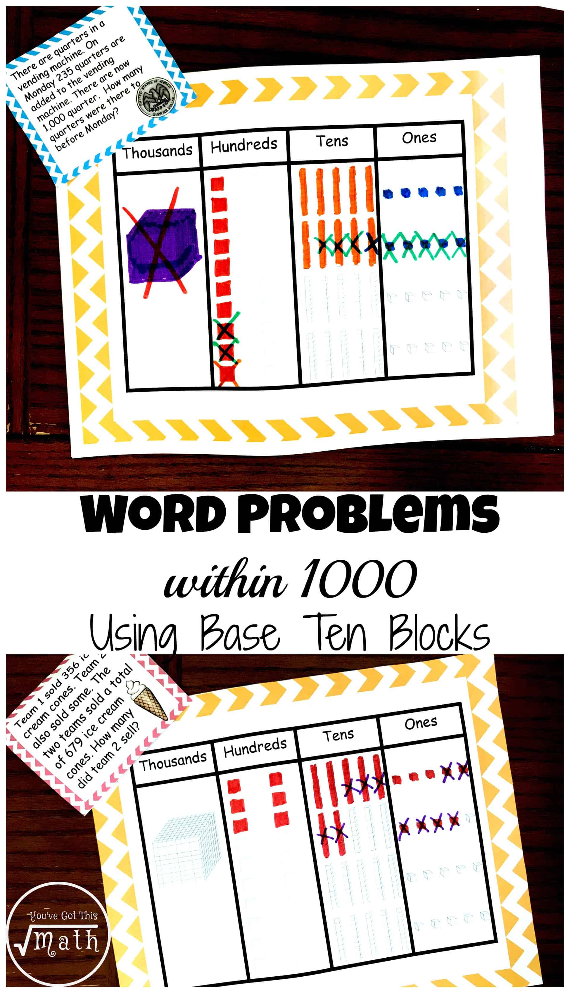 How to Teach Children To Solve Word Problems Within 1,000 Using Base Ten Blocks