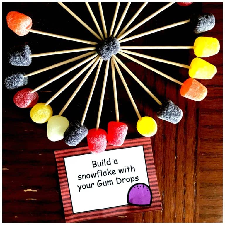 A snowflake is just one thing that can be built as a STEM activity with gumdrops.