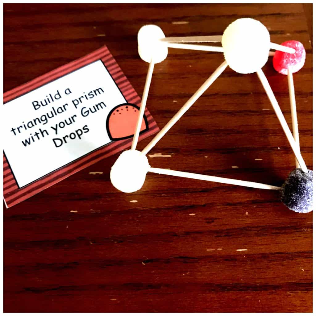 Geometry can be introduced and practiced using gum drop stem challenges.