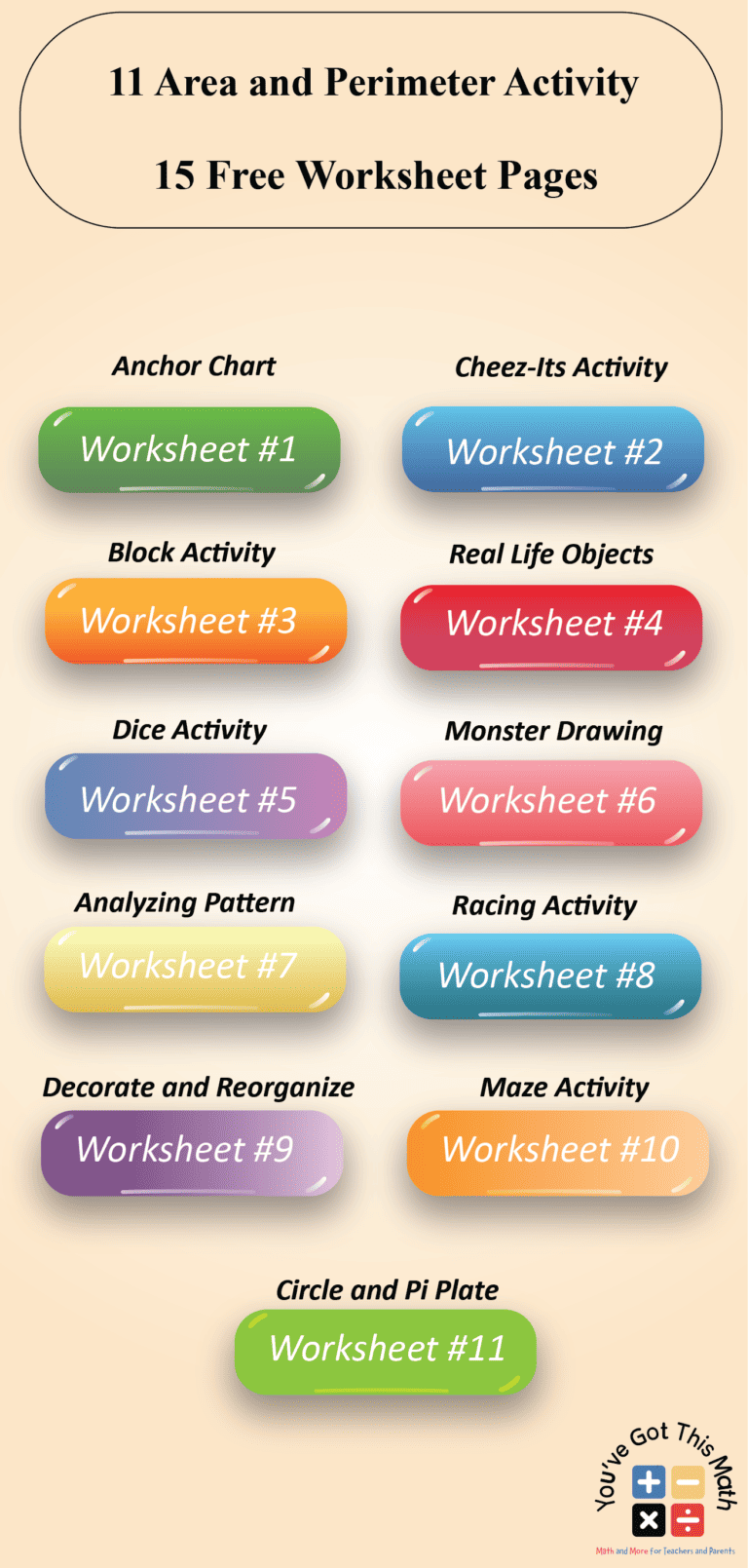 11 Free Area and Perimeter Activity Related Worksheets