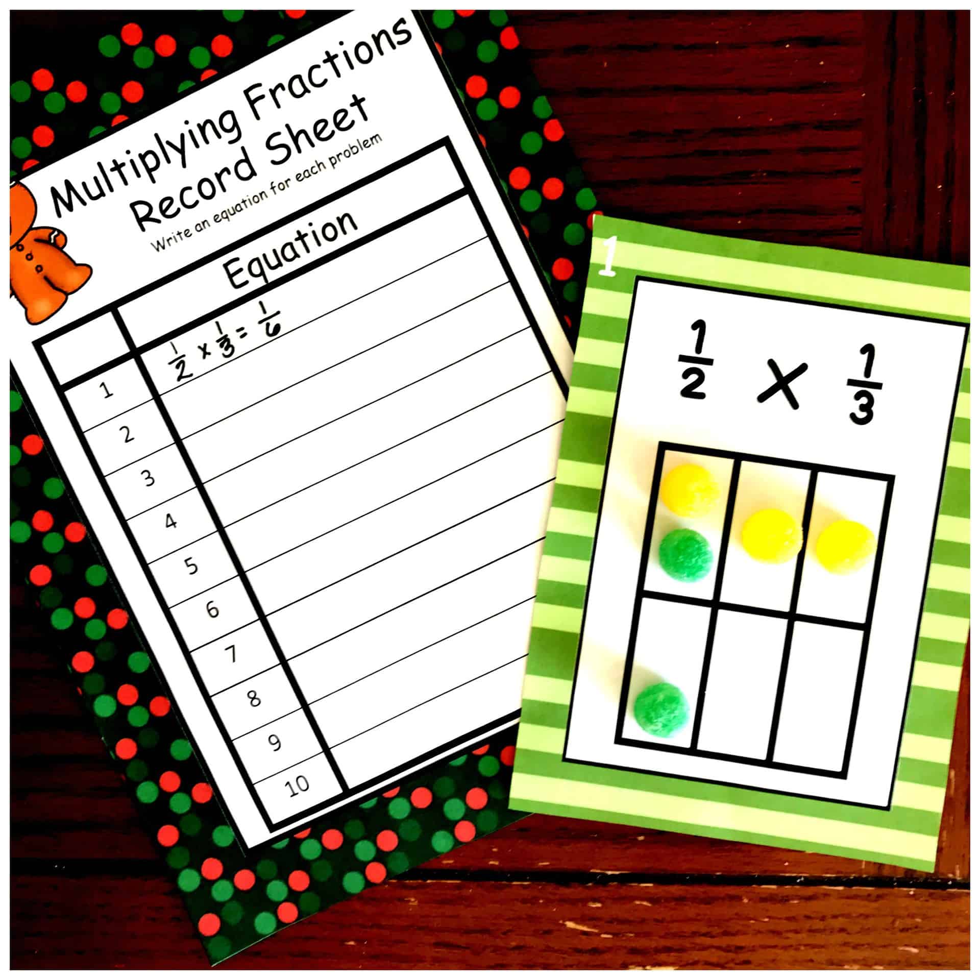 One Free, Hands – On Multiplying Fractions Activity