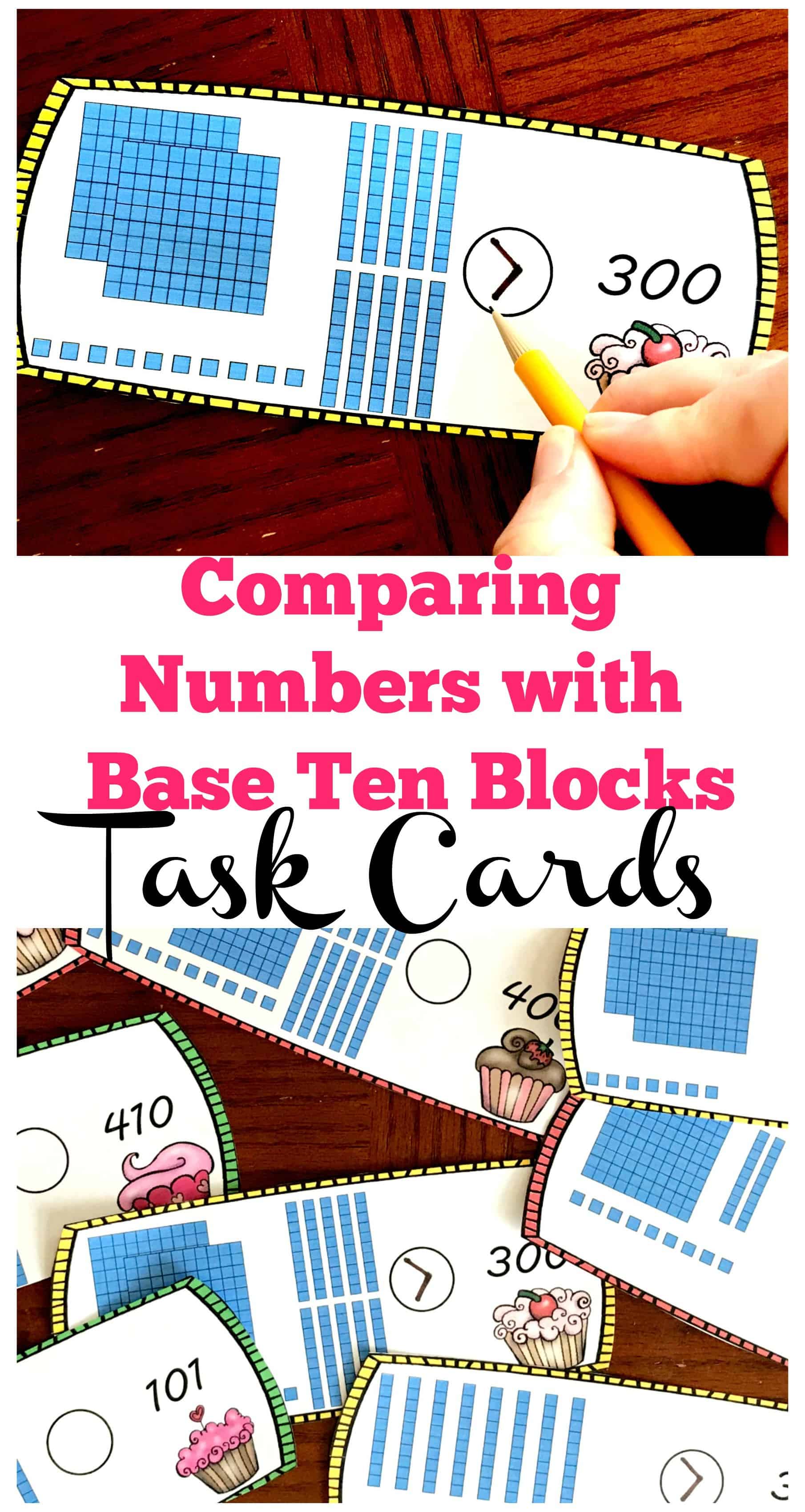 These free comparing numbers with base ten blocks worksheets are a great way to help children visualize numbers in the tens and hundreds and compare them with a number written in numeric form.