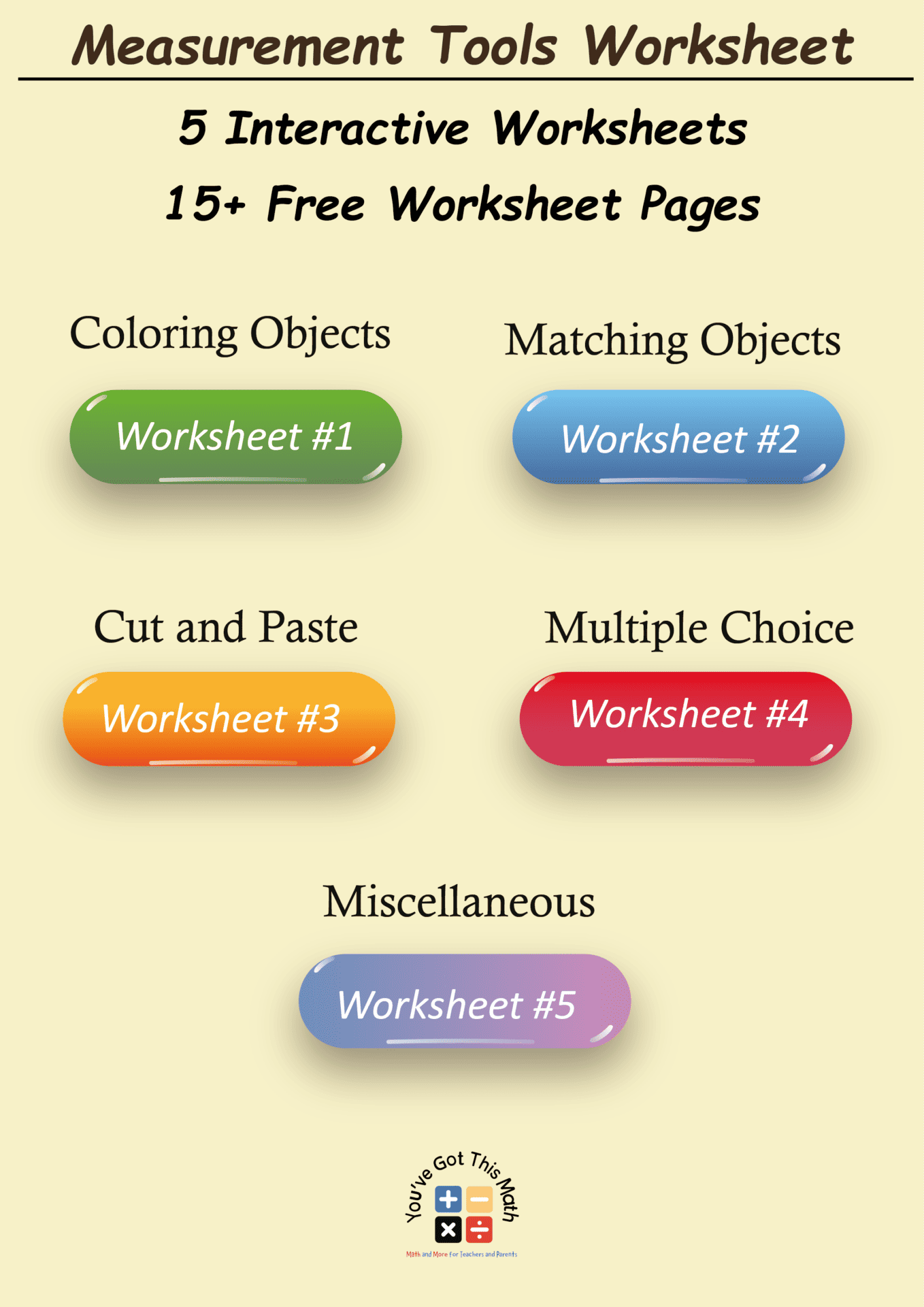 5 Measurement Tools Worksheet | 20 + Free Pages