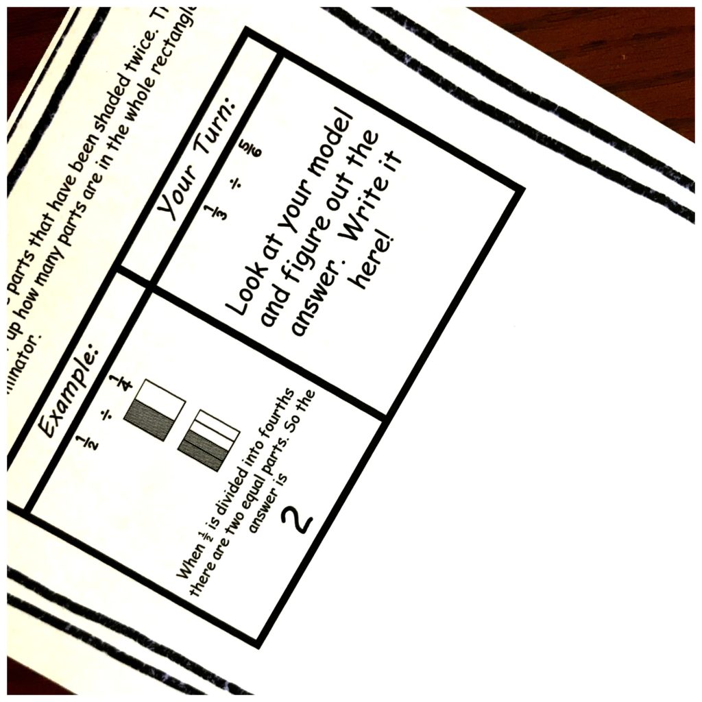 FREE Interactive Notebook To Provide Dividing Fractions Examples