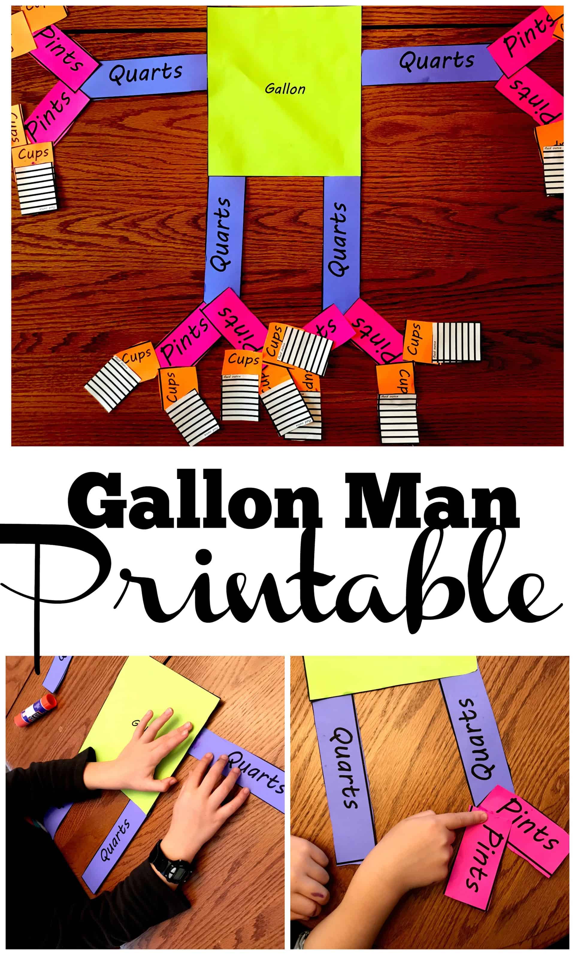 Gallon Man with Ounces Printable Activity Free PDF