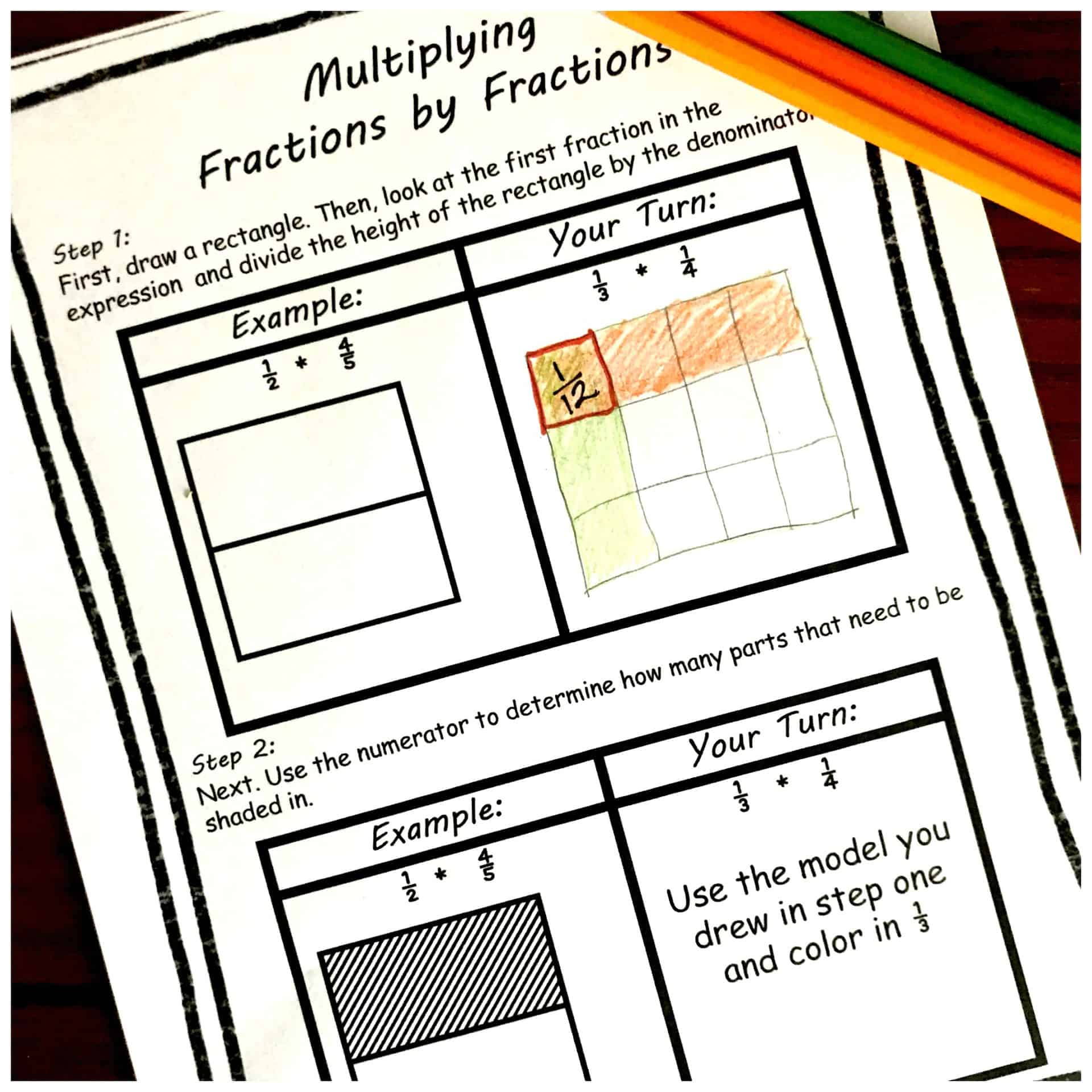 How to Multiply Fractions by Fractions – Step by Step Instructions with Free Printable