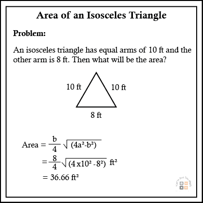 Area of an isosceles triangle