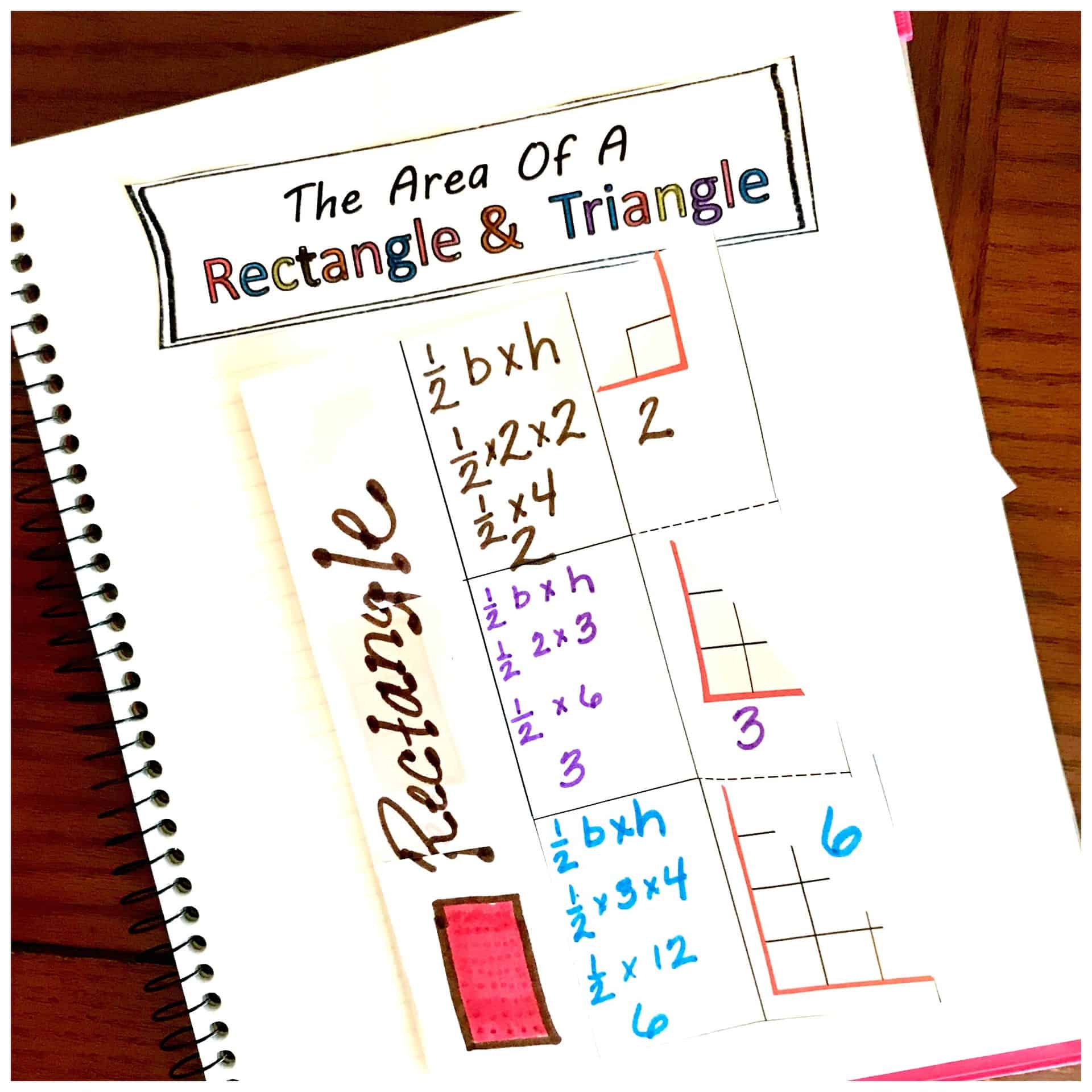 A No – Nonsense Interactive Notebook for Area of a Triangle Activitiy