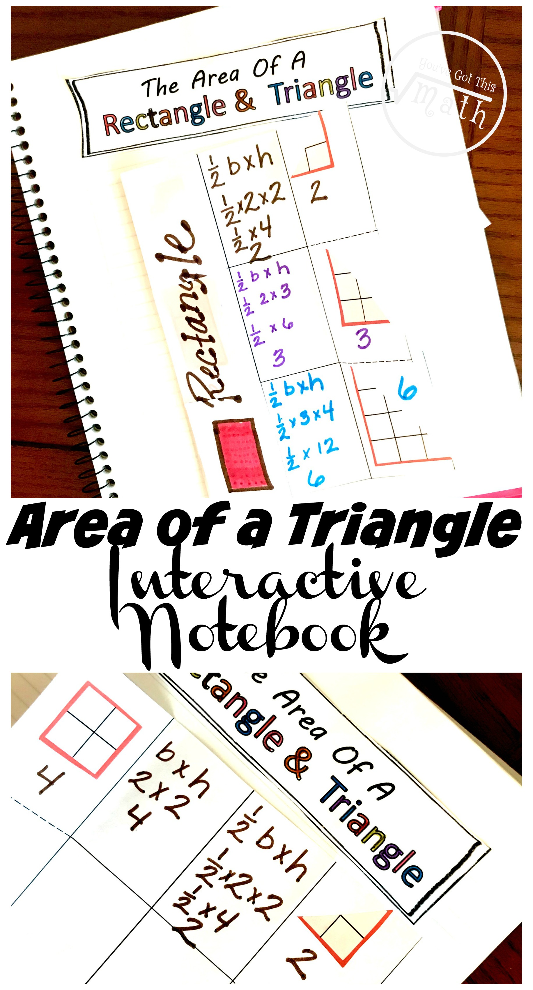 A No - Nonsense Interactive Notebook for Area of a Triangle Activitiy