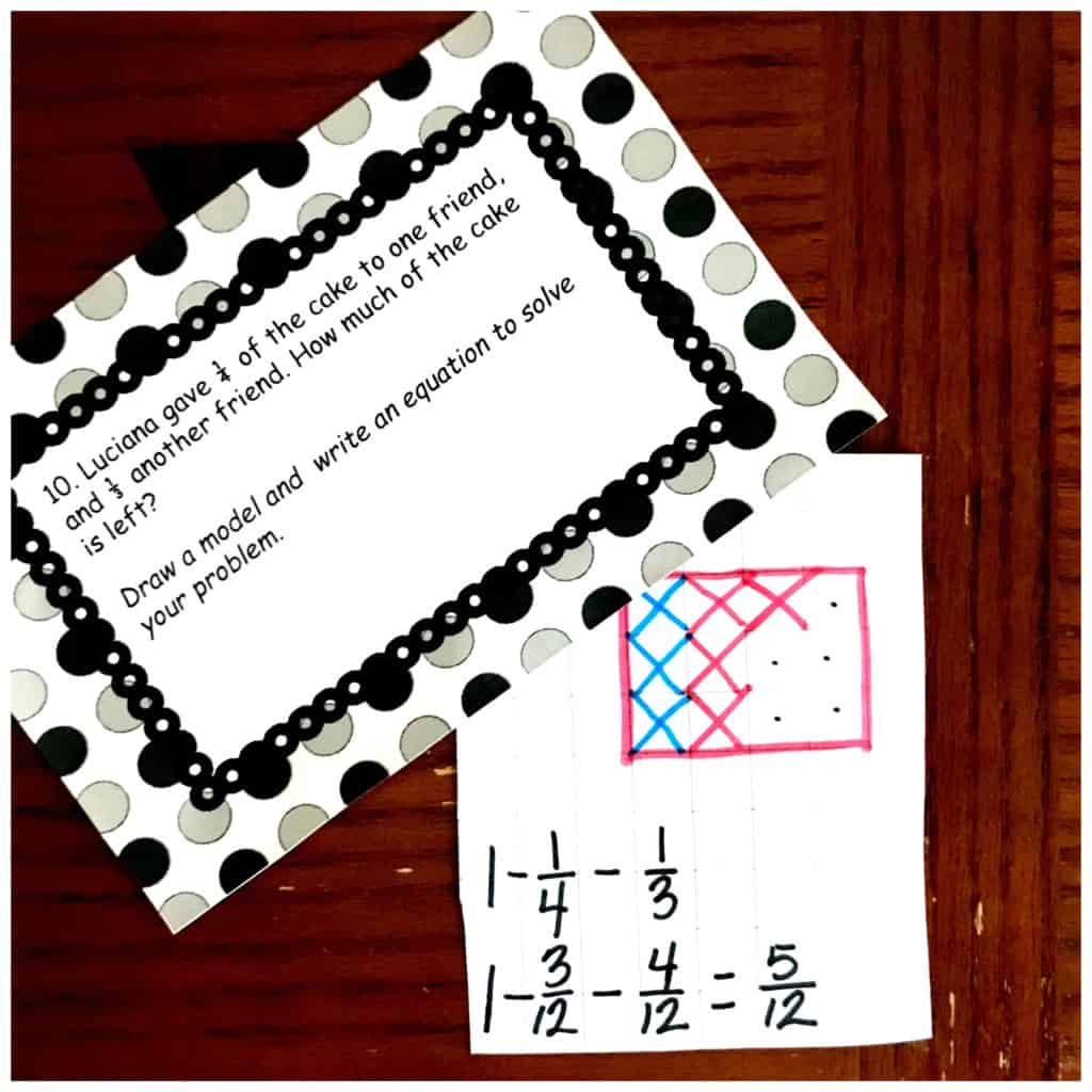 a child's activity sheet for working on word problems for multiplying fractions