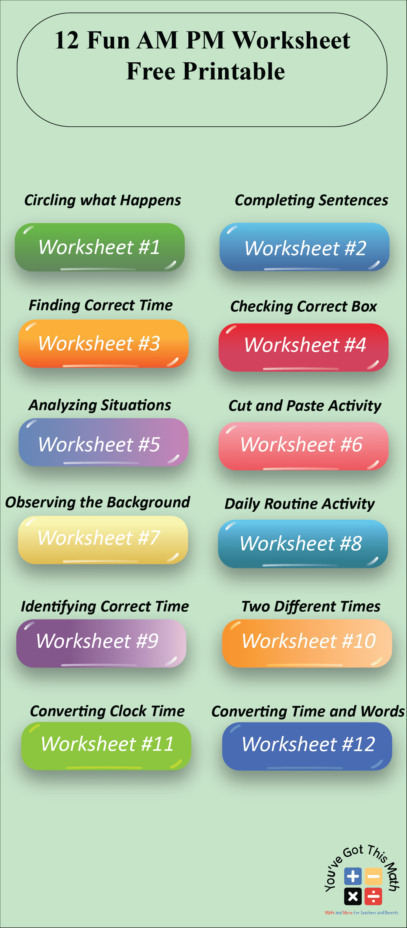 12 Fun AM PM Worksheet Free Printable