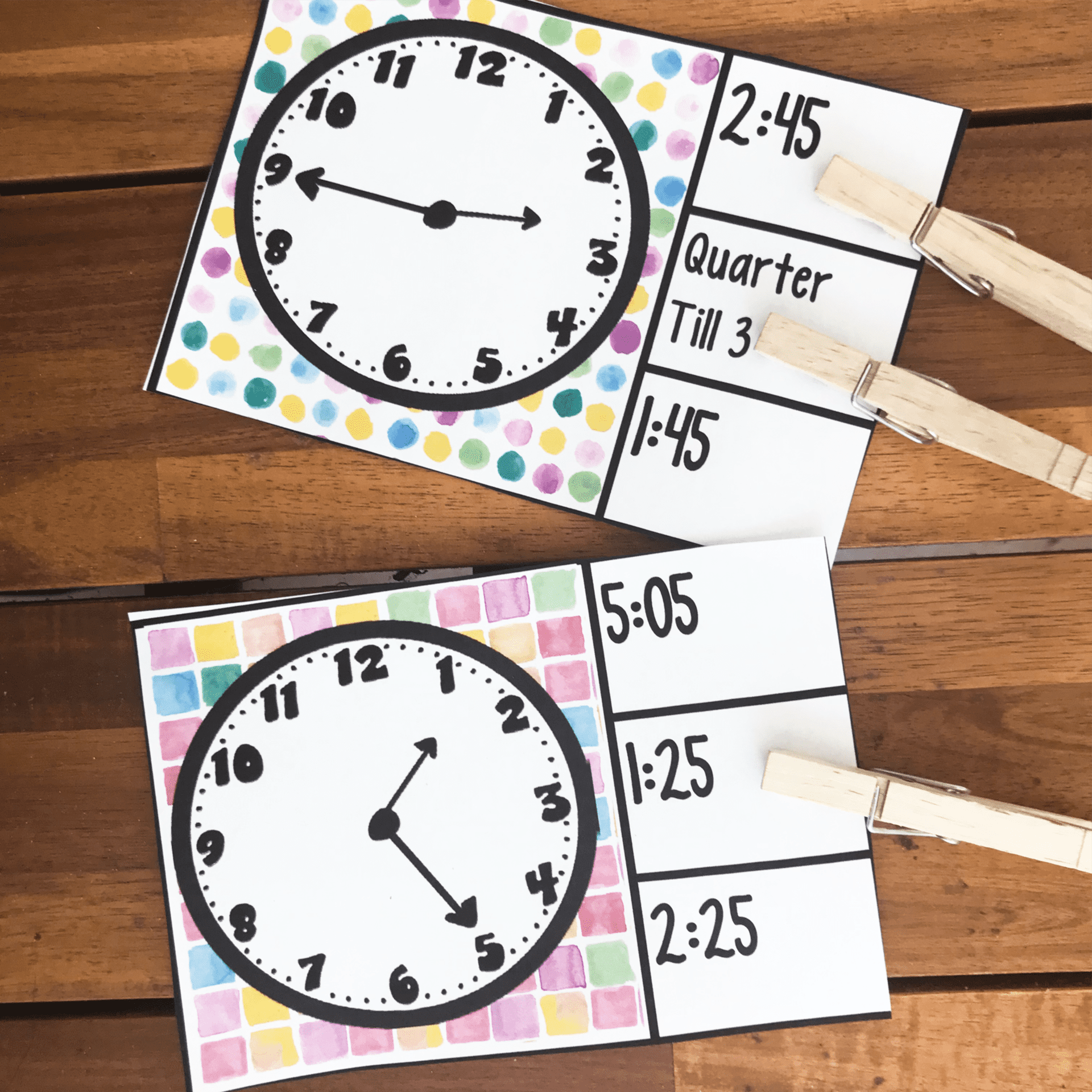 Clock Learning For Kids (Clip Cards or Digital Learning Option)