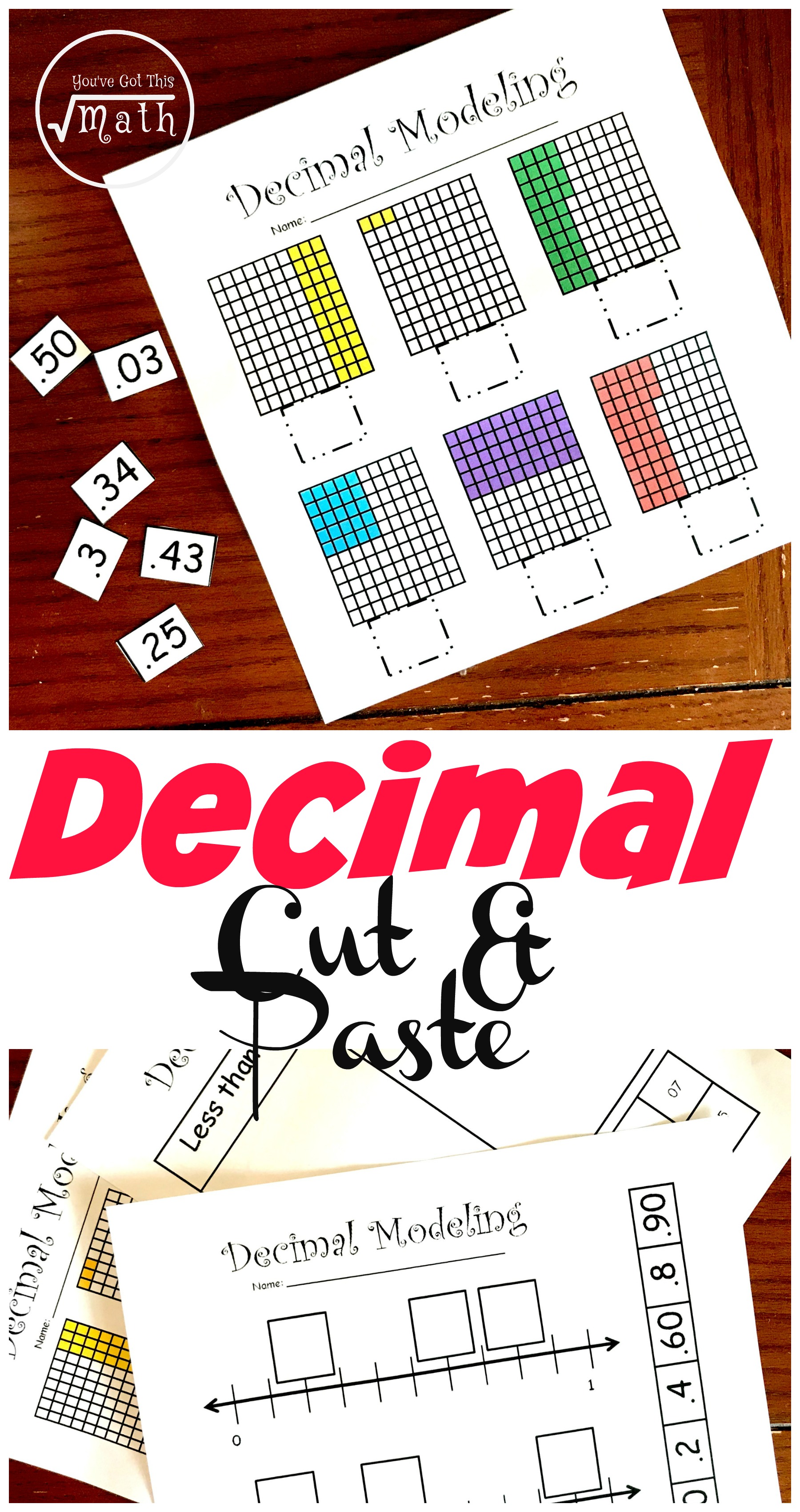 3 Hands-On Decimal Place Value Worksheets